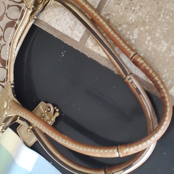 Coach Leather Shoulder Bag Brown/Gold 12369 - Picture 13 of 16